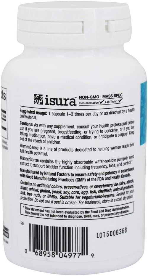 Natural Factors Women's Bladder Support Supplement, 90 Vegetarian Capsules