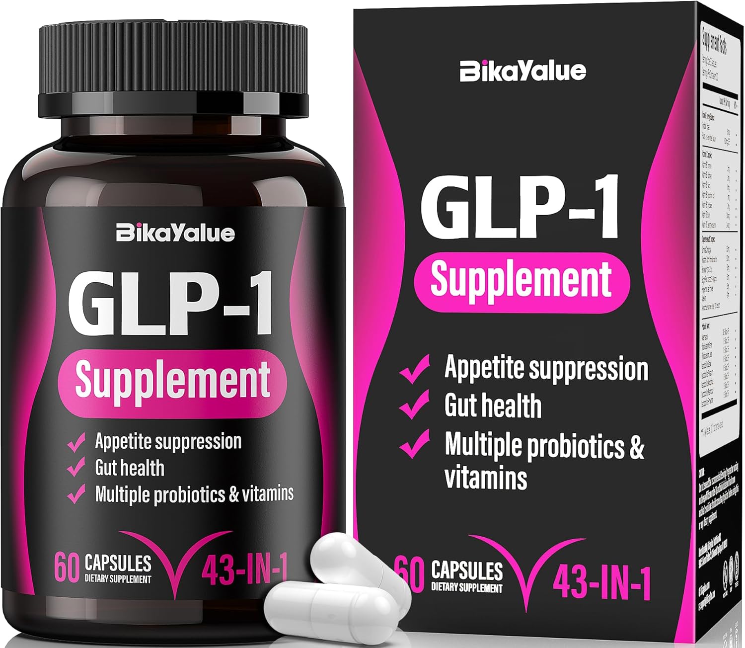 Natural GLP-1 Activating Supplement with Hops, Green Tea, Garcinia Cambogia, Multivitamins, Probiotics for Gut Health - 121