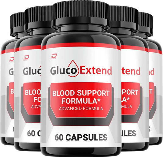 Natural GlucoExtend Capsules - Maximum Strength Supplement for Healthy Glucose Levels, All-Natural Formula, 5 Pack - 300 Capsules