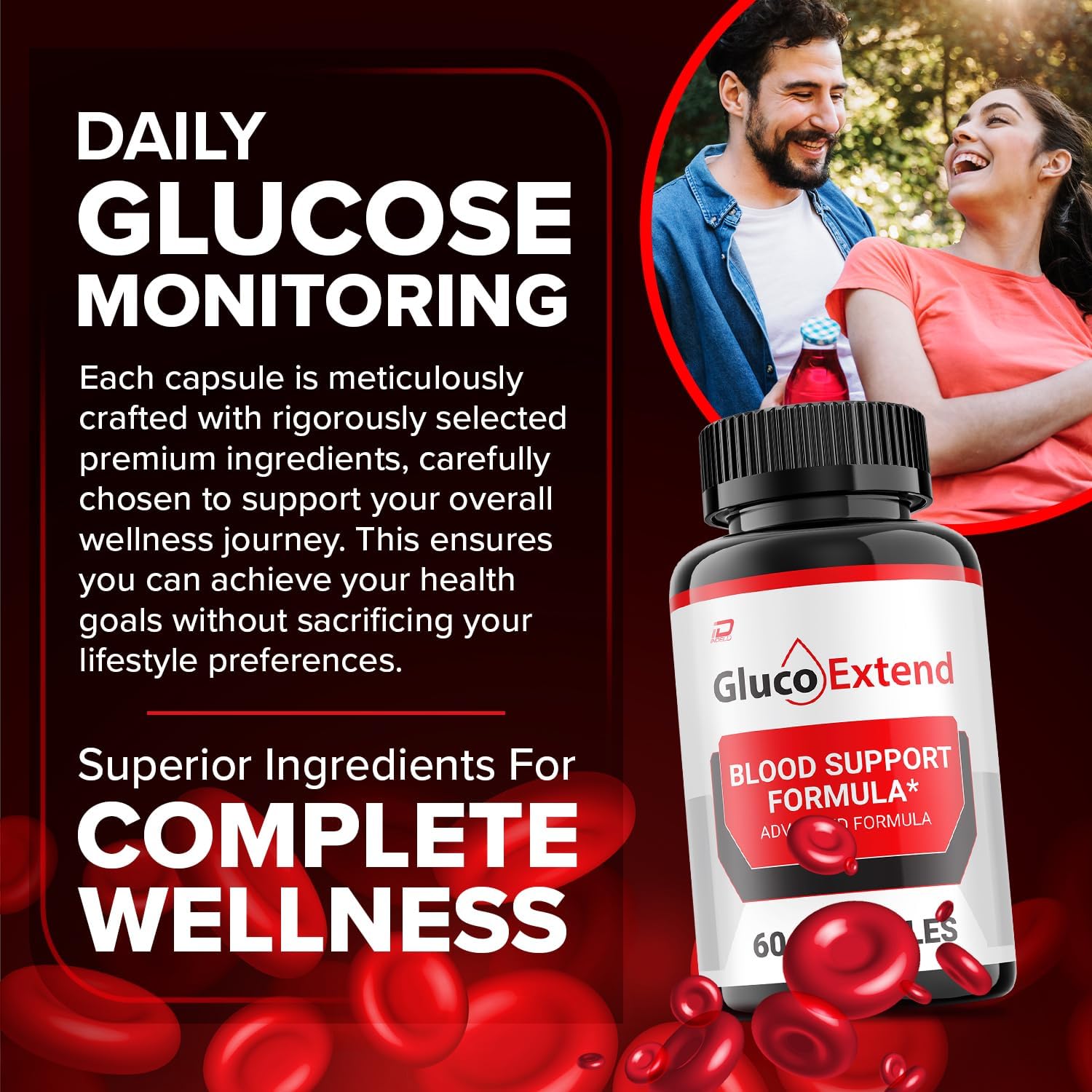 Natural GlucoExtend Capsules - Maximum Strength Supplement for Healthy Glucose Levels, All-Natural Formula, 5 Pack - 300 Capsules