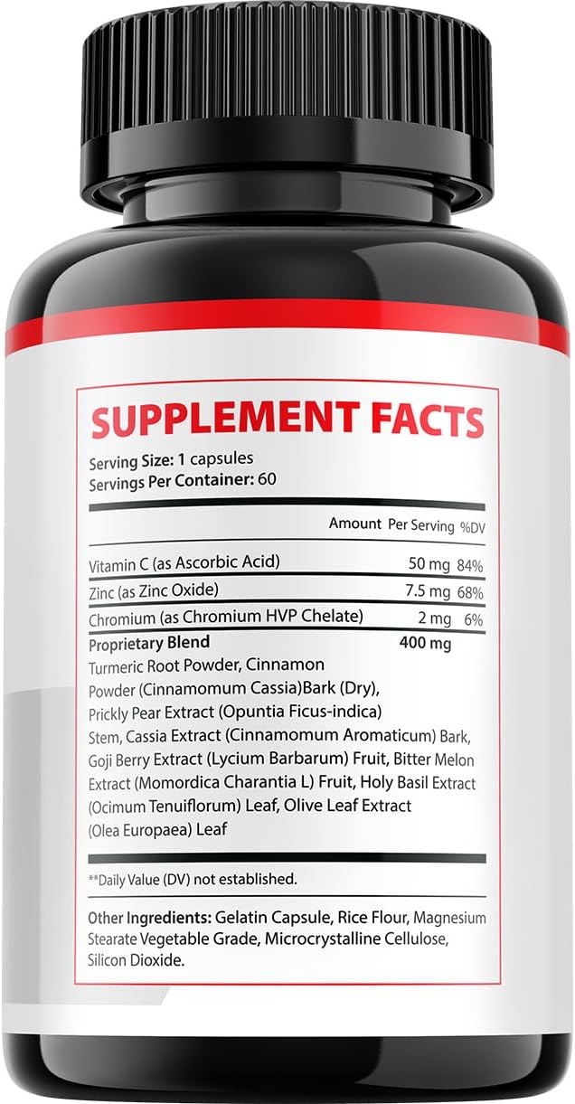 Natural GlucoExtend Capsules - Maximum Strength Supplement for Healthy Glucose Levels, All-Natural Formula, 5 Pack - 300 Capsules