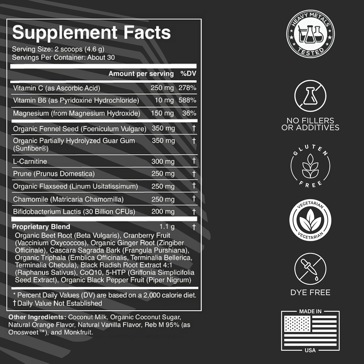 Natural Herbal Digestive Supplement for GI Motility - Promotes Healthy Gut Function, Reduces Gas and Bloating - Prebiotic/Probiotic Formula - 30 Servings