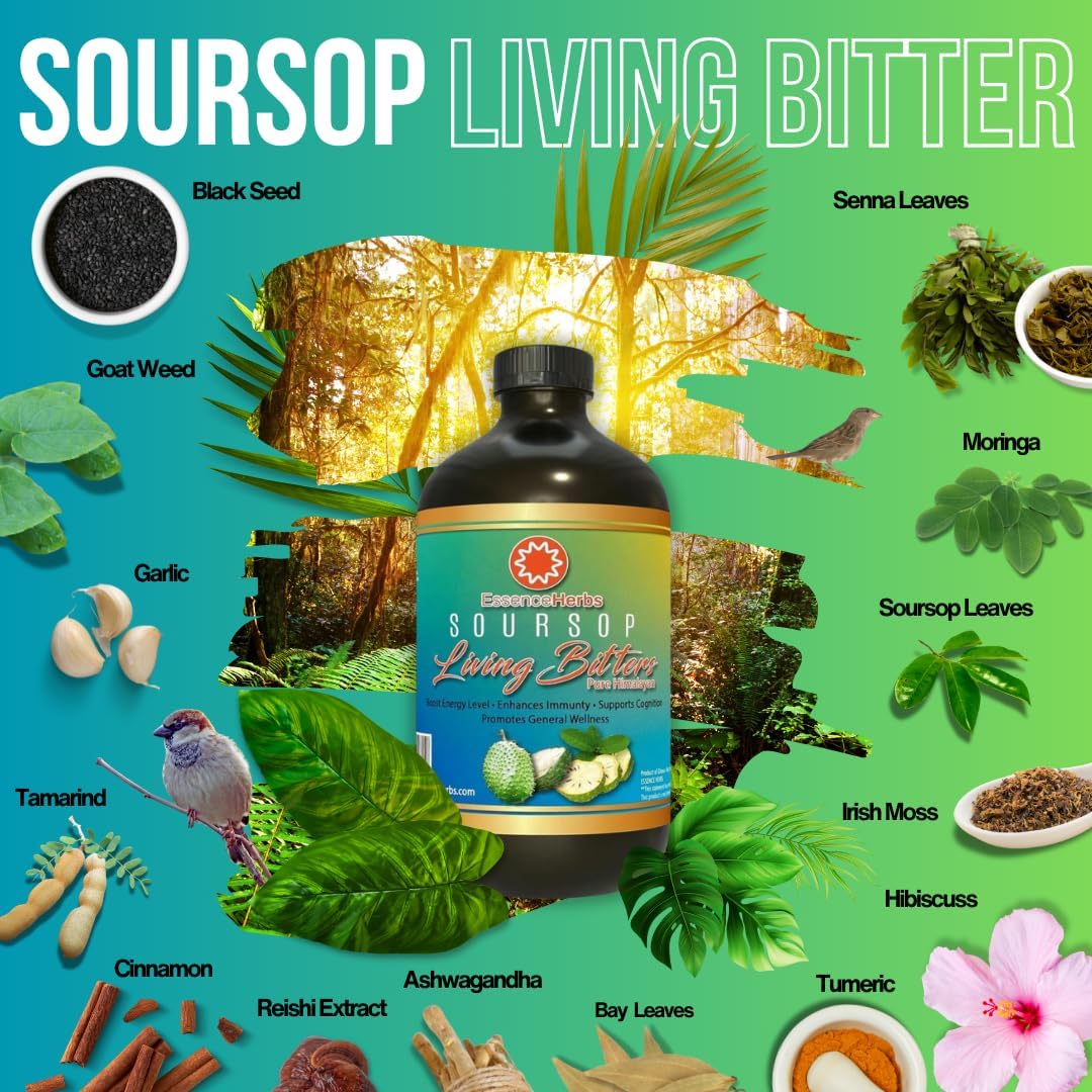 Natural Herbal Drink Bundle with Essence Herbs Soursop Bitters & Shilajit Bitters