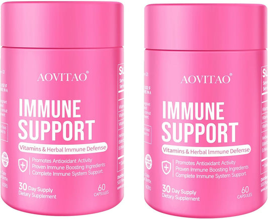 Natural Herbal Immune Defense Supplement with Mushrooms - 60 Capsules for Immunity Boost