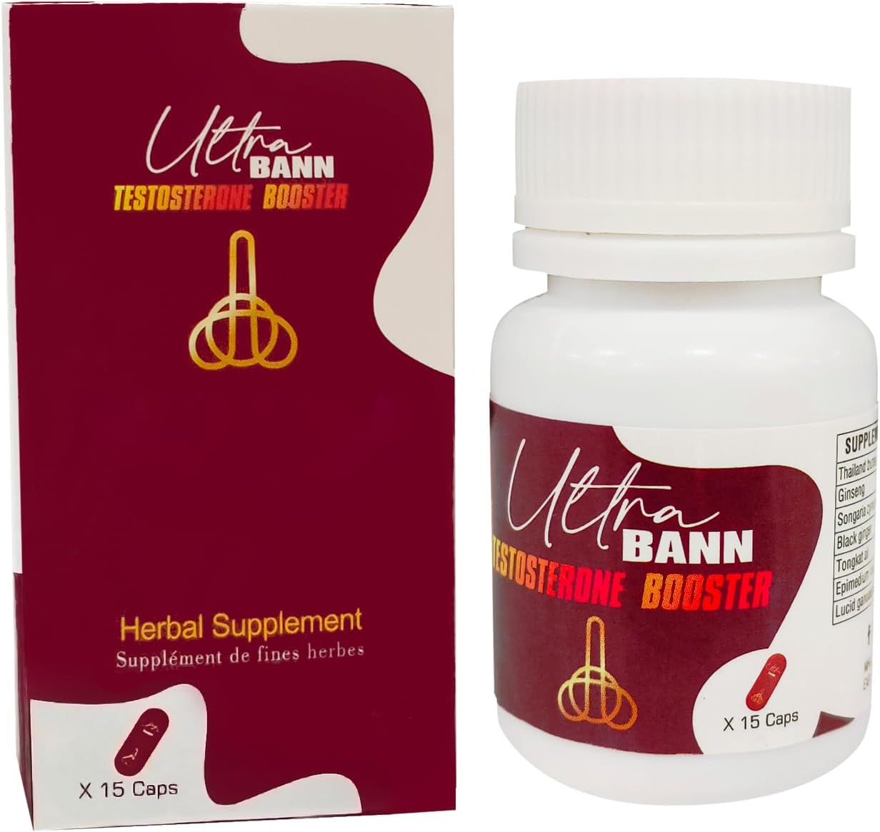 Natural Herbal Male Stamina and Vitality Supplement with Moringa - 15 Capsules