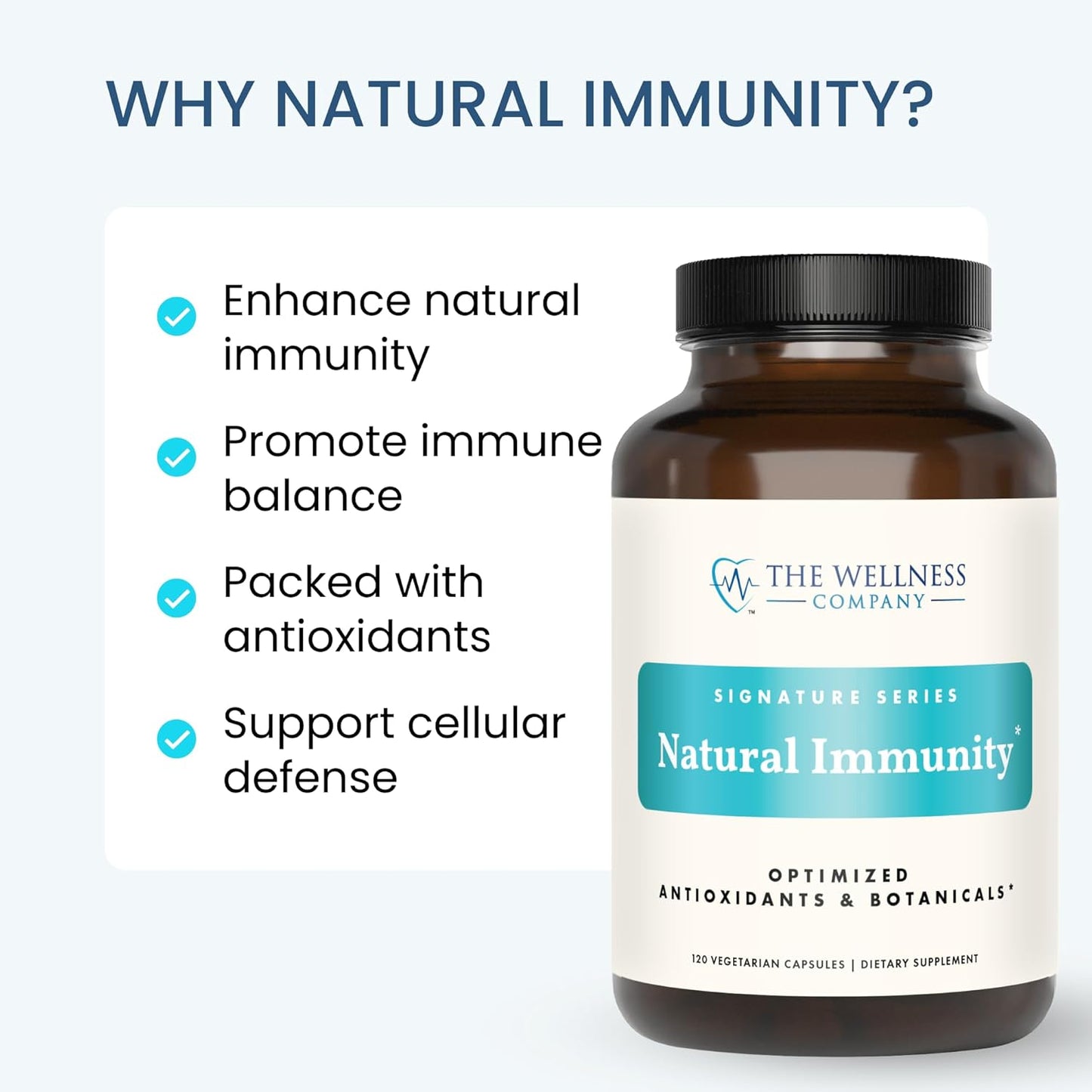 Natural Immunity Capsules | 120 Count | Powerful Daily Immune Support | Non-GMO, Vegan, Gluten Free | Healthy Immune Function
