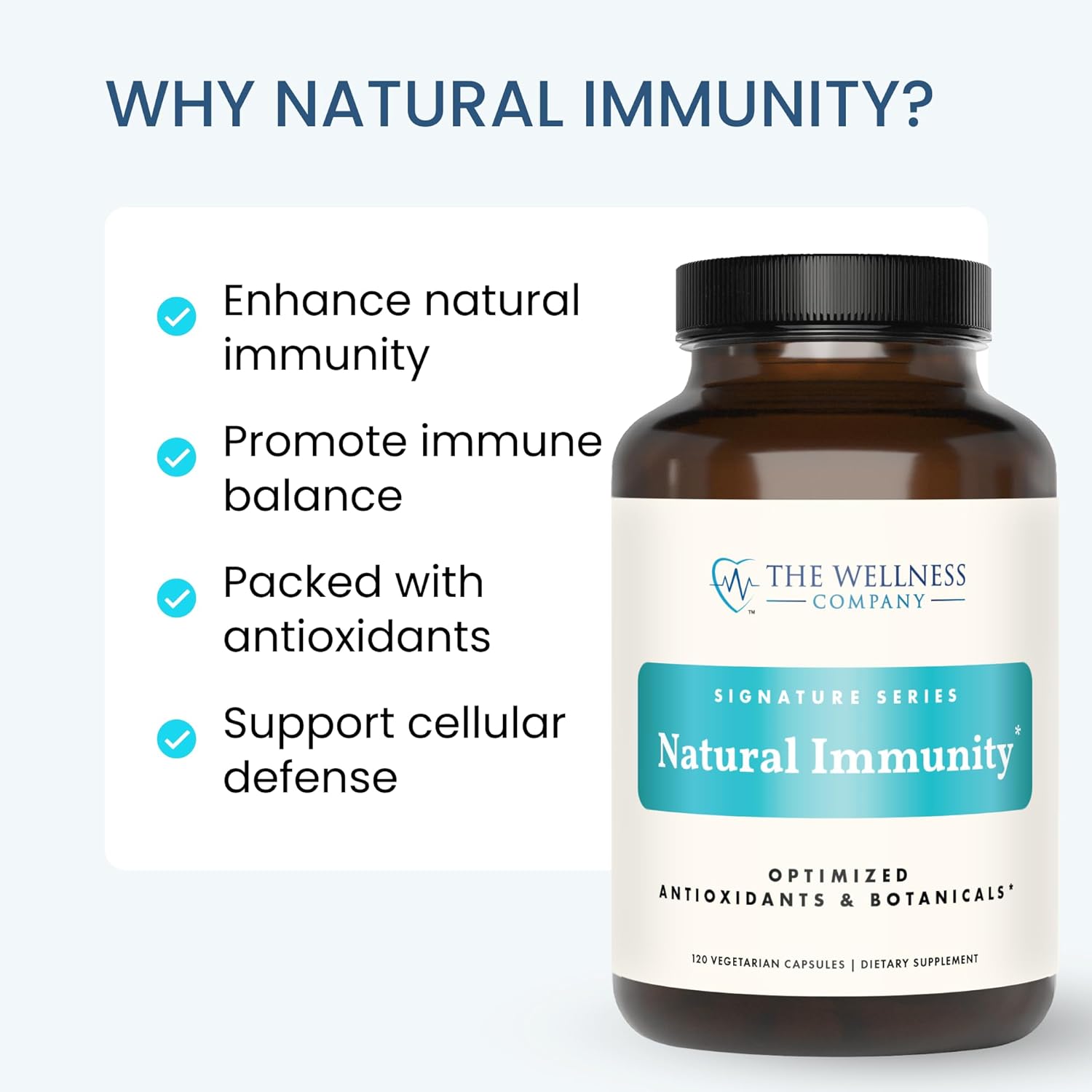 Natural Immunity Capsules | 120 Count | Powerful Daily Immune Support | Non-GMO, Vegan, Gluten Free | Healthy Immune Function