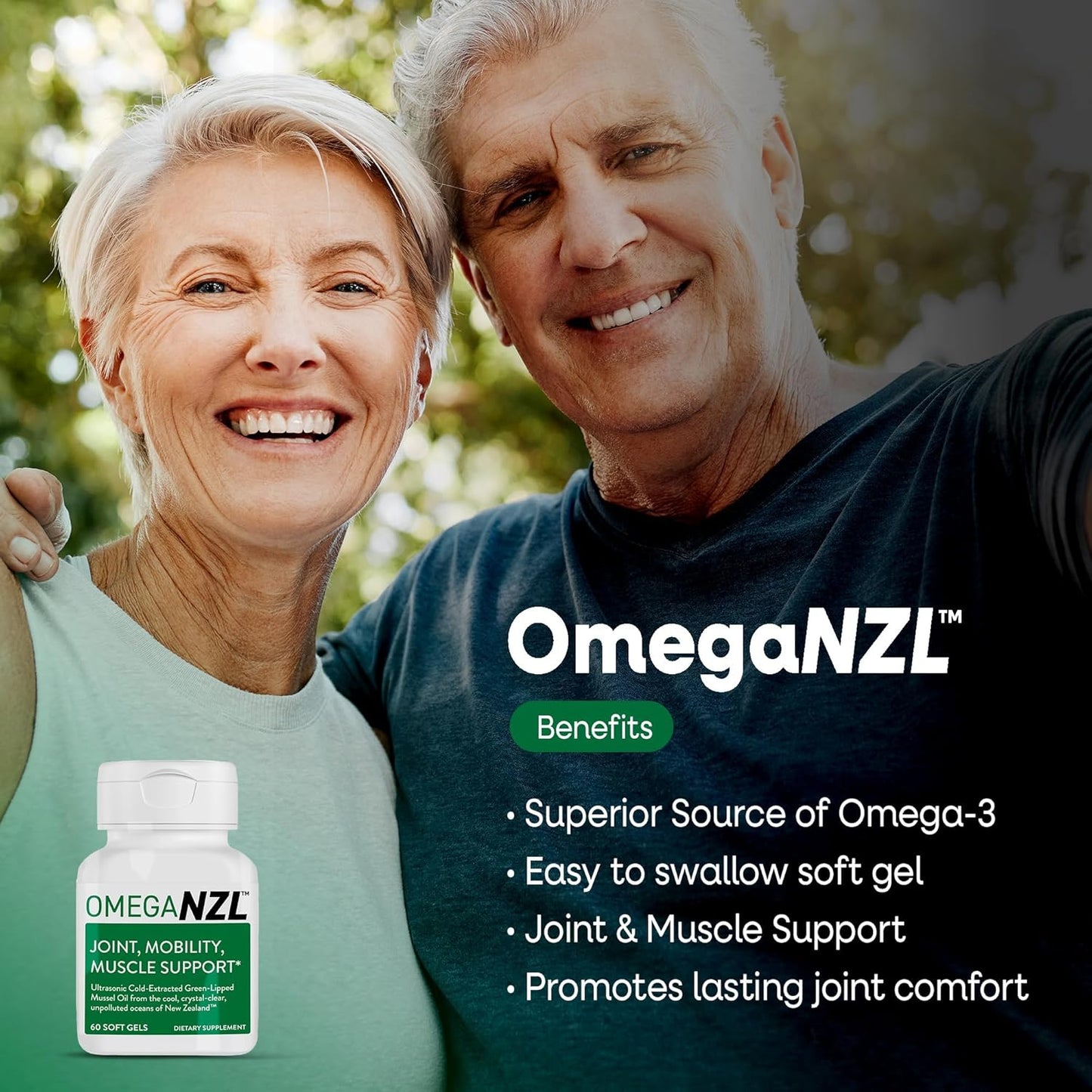 Natural Joint Relief Supplement with Omega-3 & Green-Lipped Mussel Oil, Non-Fishy Softgels + Super Reds Capsules