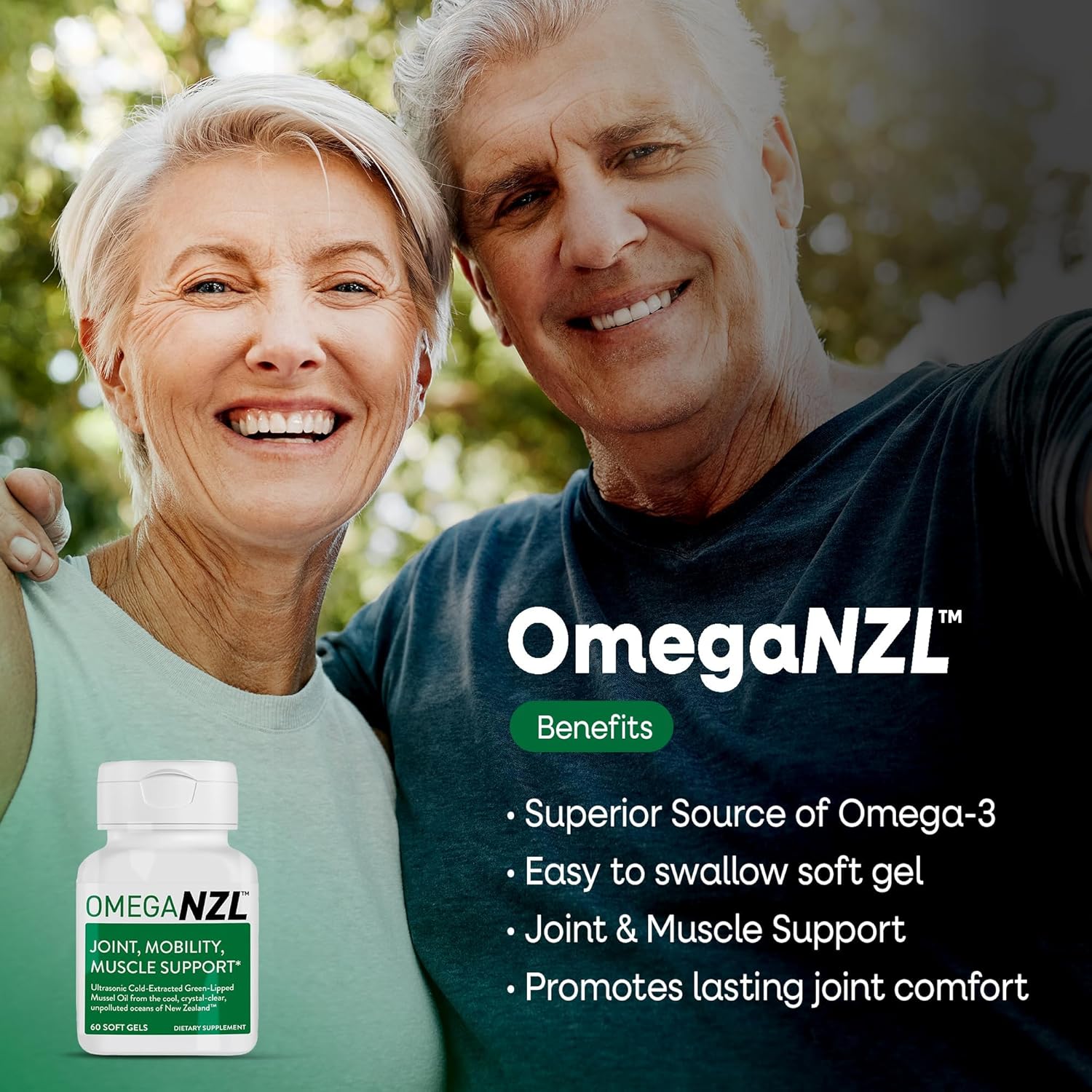 Natural Joint Relief Supplement with Omega-3 & Green-Lipped Mussel Oil, Non-Fishy Softgels + Super Reds Capsules