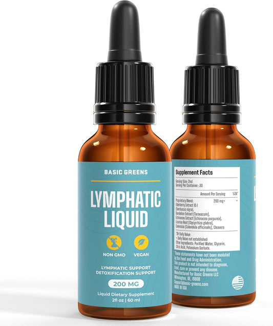 Natural Lymphatic Support Liquid for Immune Boost & Daily Cleanse - Easy-Absorb Formula for Wellness Support - 2 Fl Oz