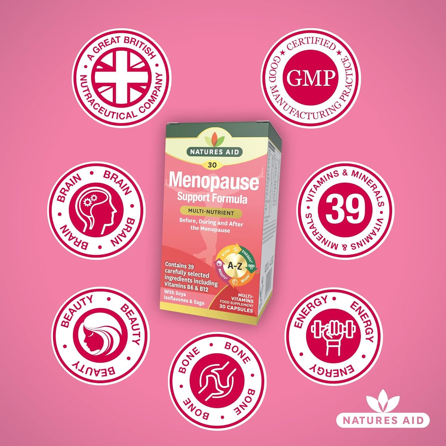 Natural Menopause Relief Supplement - 30 Capsules for Hormone Balance & Symptom Support