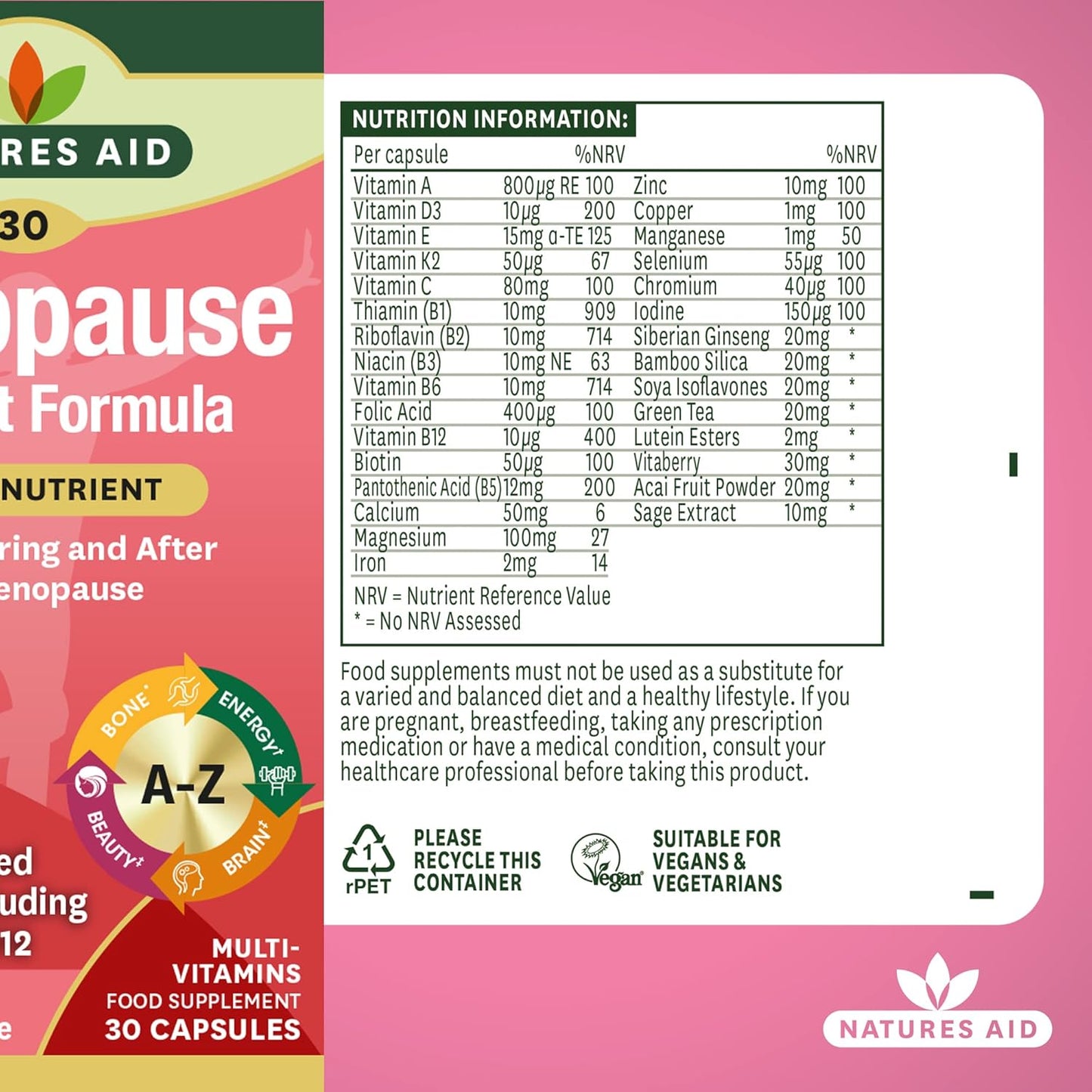 Natural Menopause Relief Supplement - 30 Capsules for Hormone Balance & Symptom Support