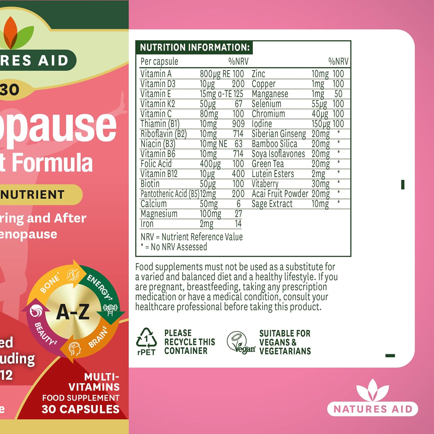 Natural Menopause Relief Supplement - 30 Capsules for Hormone Balance & Symptom Support