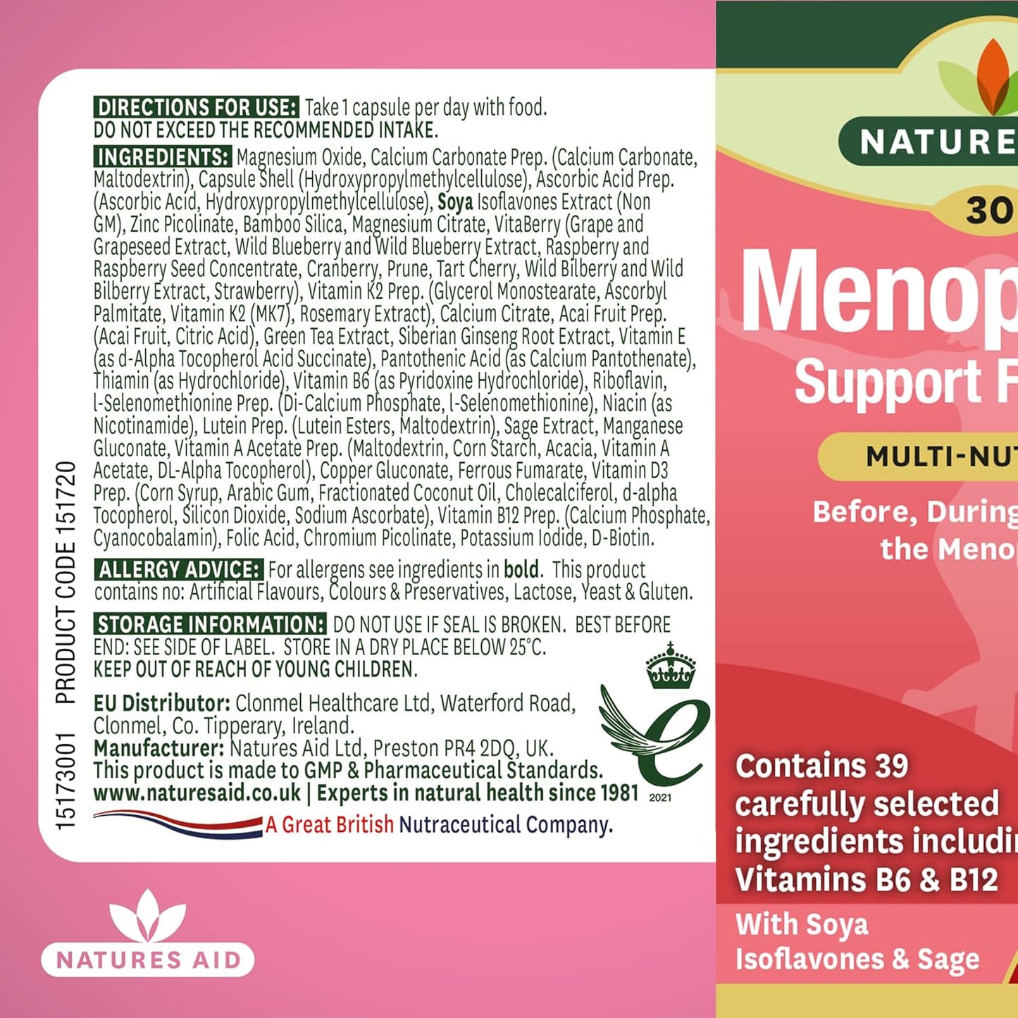 Natural Menopause Relief Supplement - 30 Capsules for Hormone Balance & Symptom Support