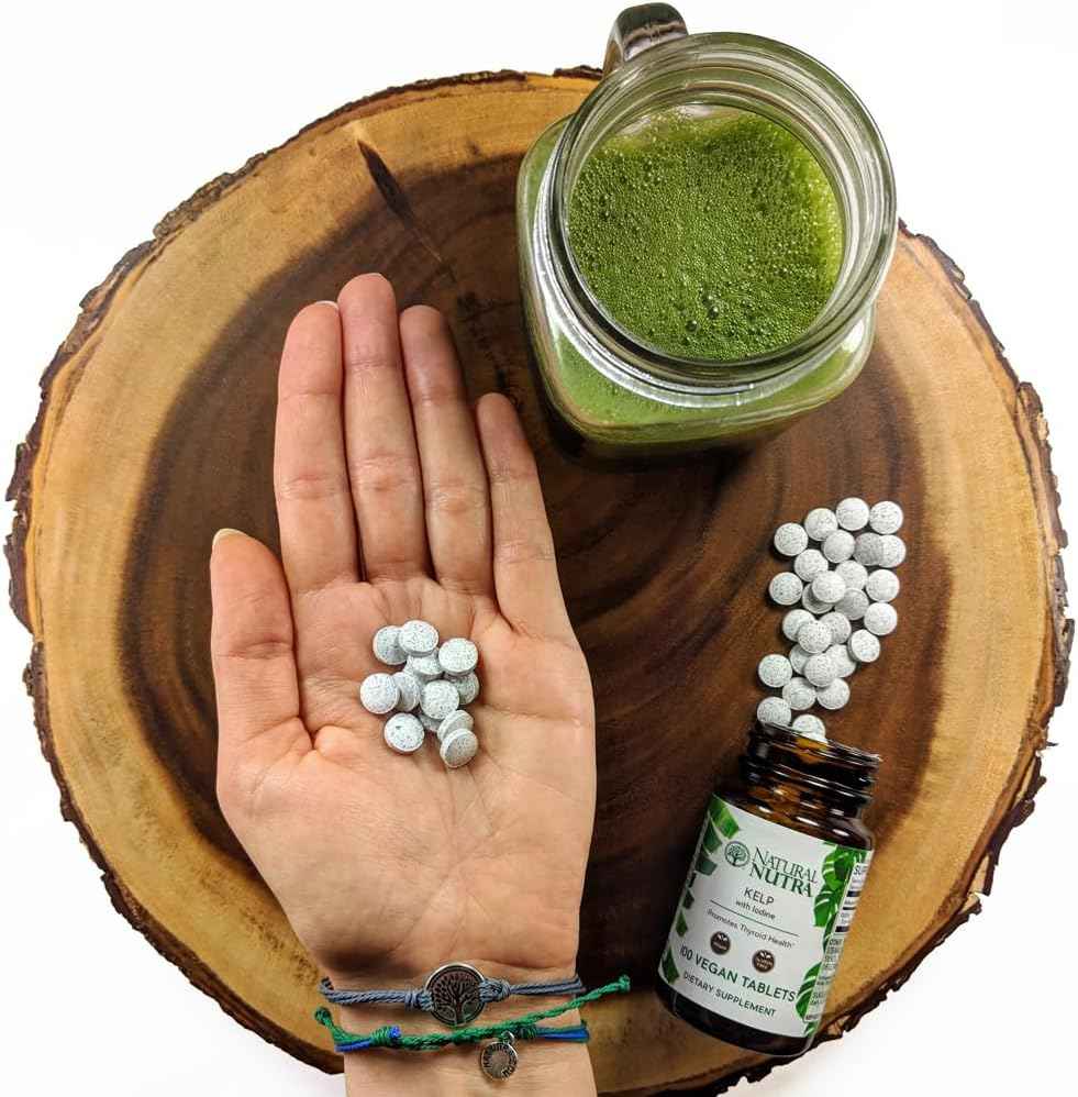Natural Nutra Kelp Iodine Thyroid Support Supplement, Strengthens Immune System, and Regulates Metabolism, Vegan Sea Kelp, Non GMO, Atlantic Sourced Seaweed Extract, 225 mcg, 100 Tablets