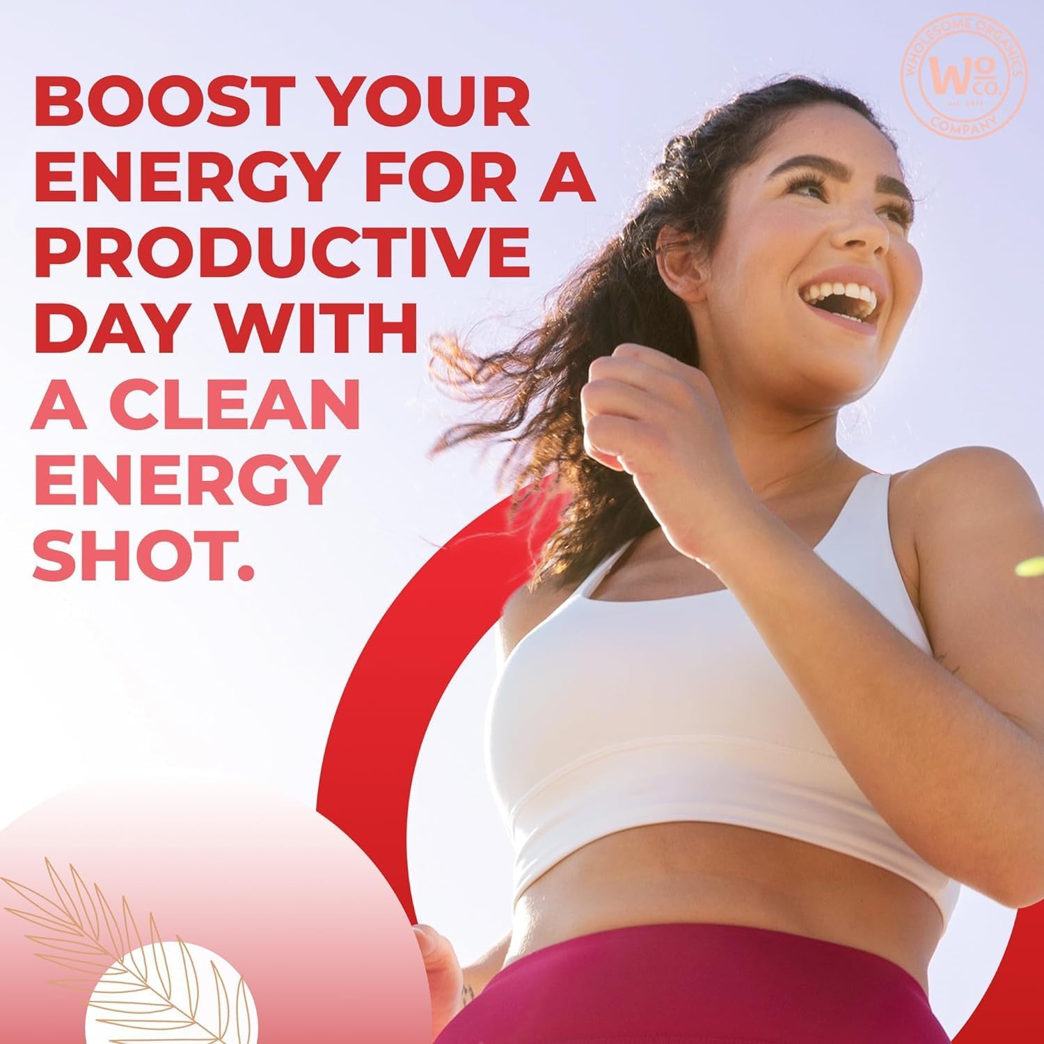 Natural Plant-Based Energy Shots - Sugar-Free Extra Strength Supplements with Vitamin B12, Lion's Mane, and Yerba Mate - Cherry Pomegranate Flavor - 48 Pack