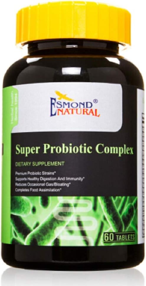 Natural Probiotic Complex for Gas and Bloating Relief - 60 Tablets, GMP Certified, USA-Made