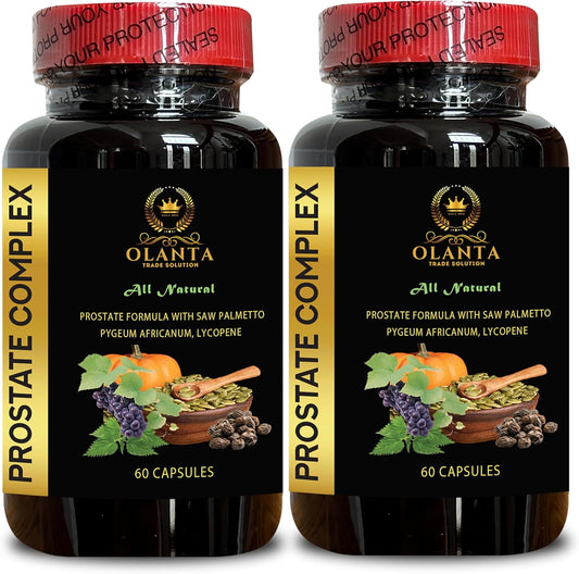 Natural Prostate Health Complex with Pumpkin Seed, Saw Palmetto, Pygeum, and Grape Seed Extracts - 2 Bottles