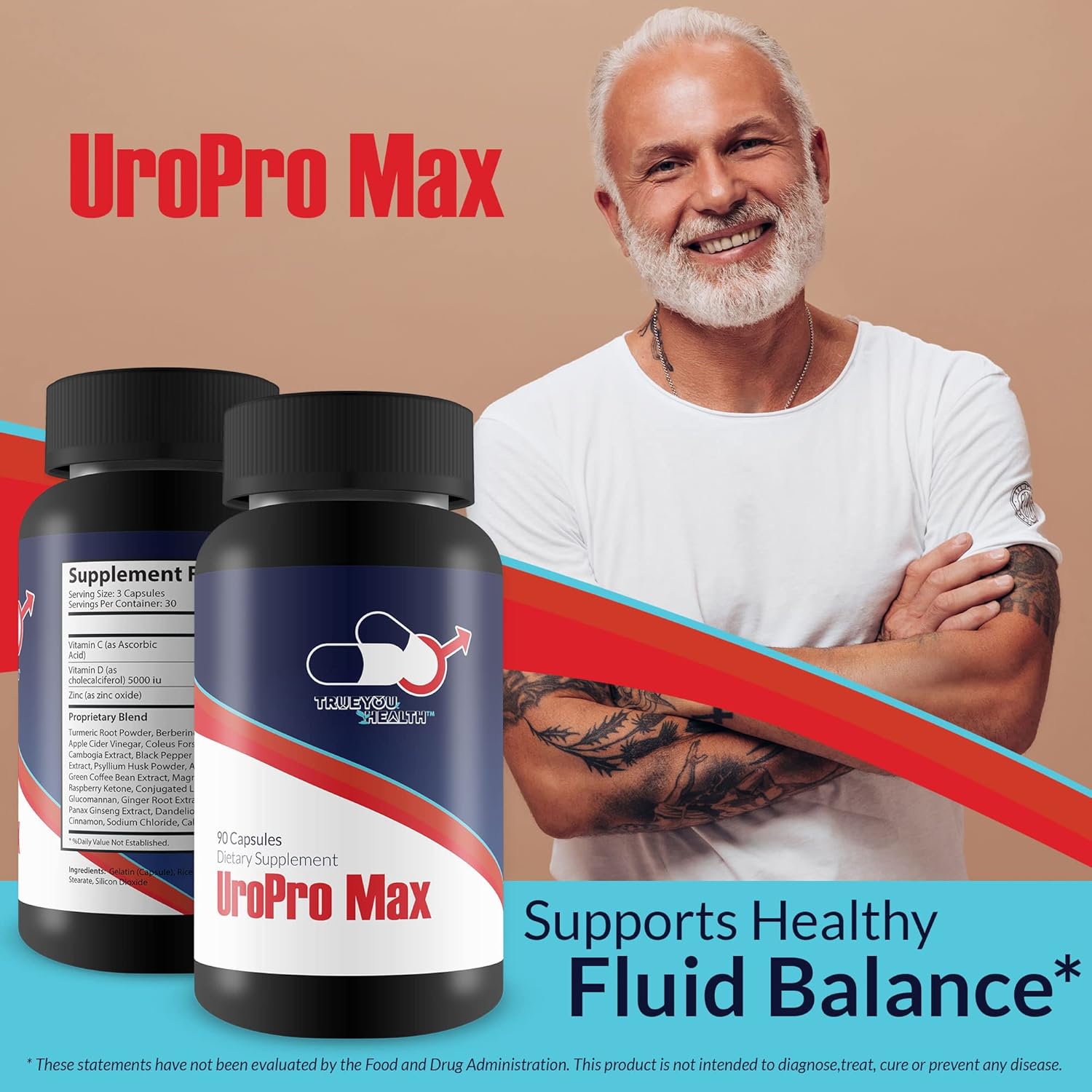 Natural Prostate Support Supplement for Men - Promotes Bladder Control and Healthy Prostate Function - Supports Prostate Health and Fluid Balance - Prostate Size Aid for Men