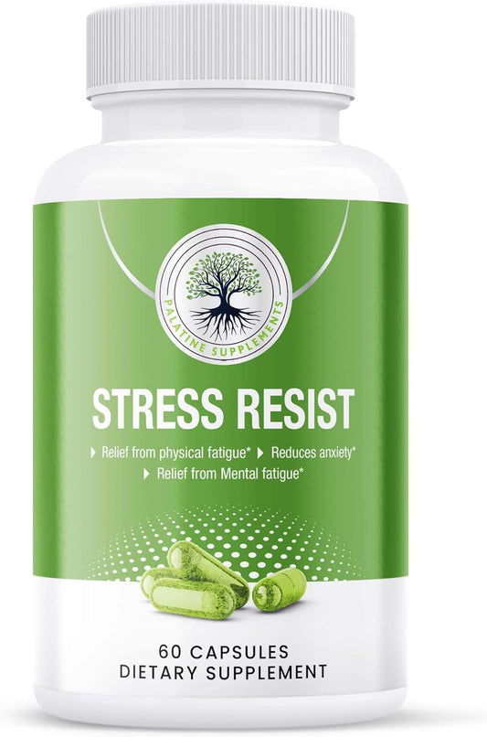Natural Stress Relief Supplement with Non-GMO Ingredients - Calm Your Mind, Find Balance - Gluten Free Anti-Stress Capsules - 60 Count