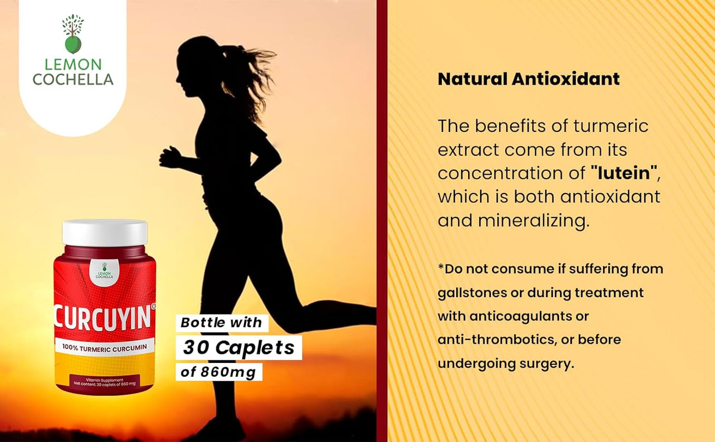 Natural Turmeric Curcumin Supplement Capsules - 30 Count (30 Day Supply)