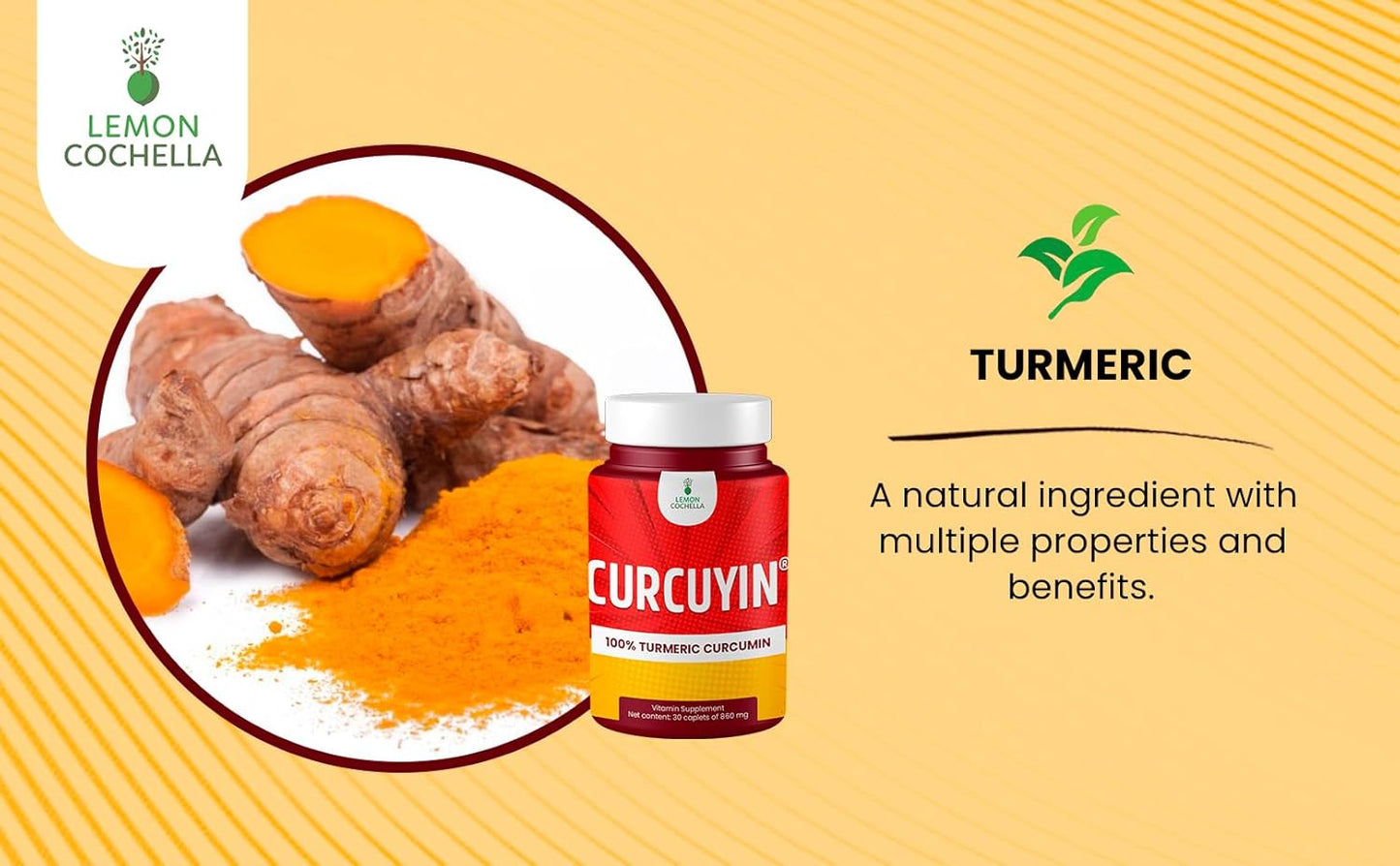 Natural Turmeric Curcumin Supplement Capsules - 30 Count (30 Day Supply)