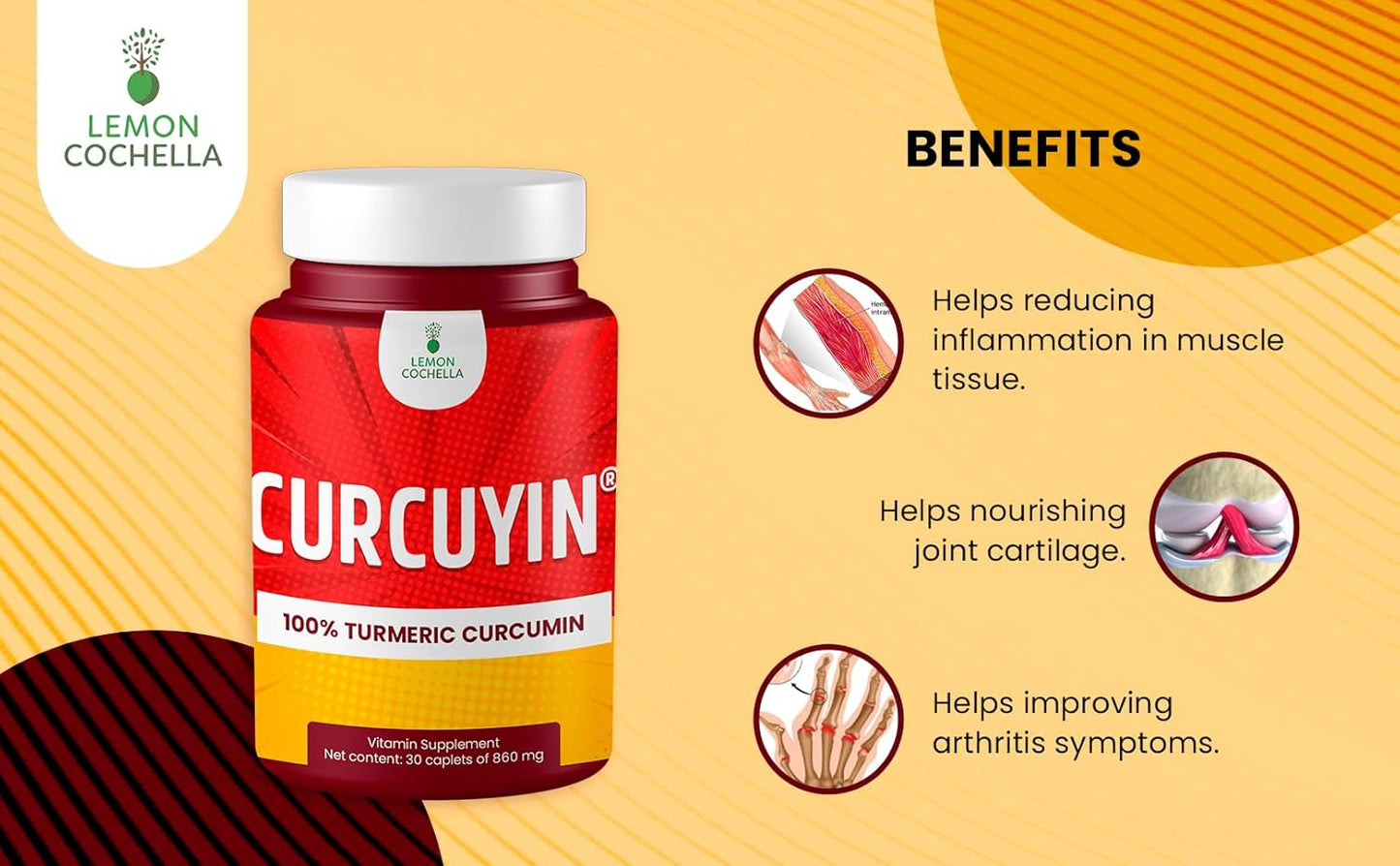 Natural Turmeric Curcumin Supplement Capsules - 30 Count (30 Day Supply)