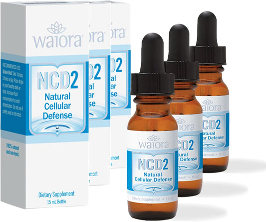Natural Waiora NCD2 Activated Liquid Zeolite Drops for Immune Support & Body Cleanse - 3 Bottles, 270 Servings, Mix in Food/Drinks