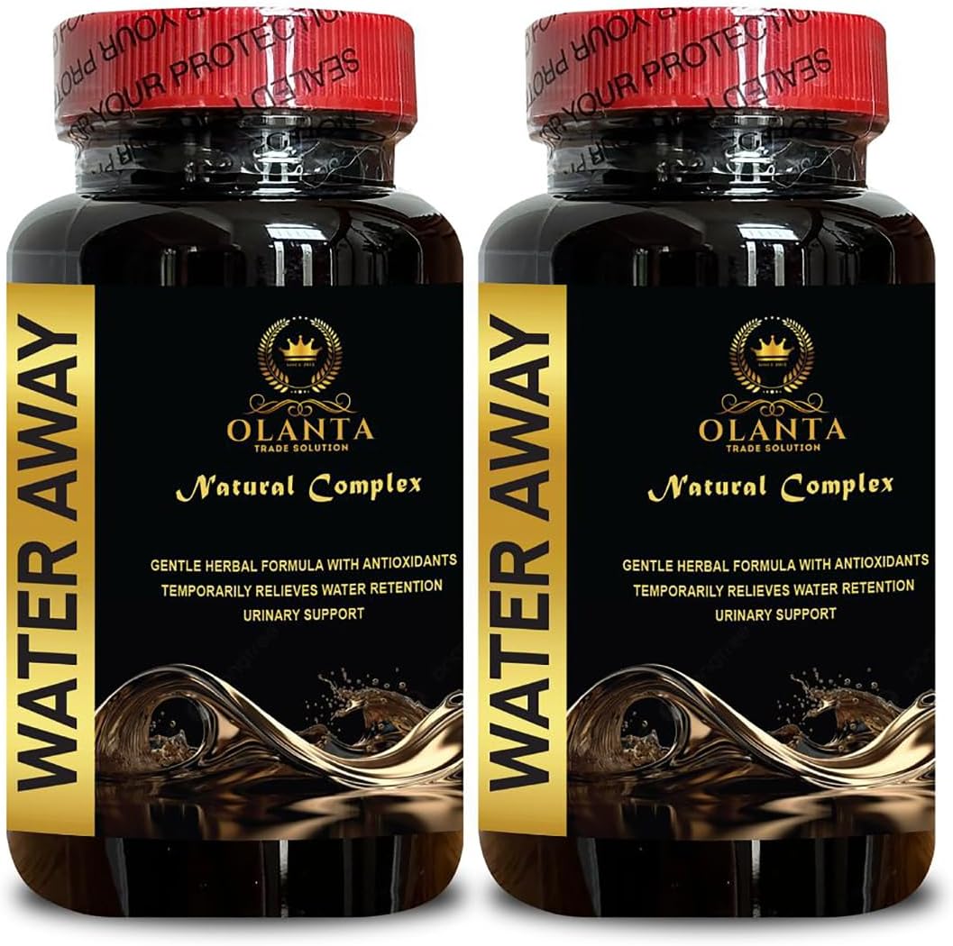 Natural Water Retention Supplement for Stomach Bloating - Caffeine-Free Turmeric Capsules - 2 Bottles 120 Pills
