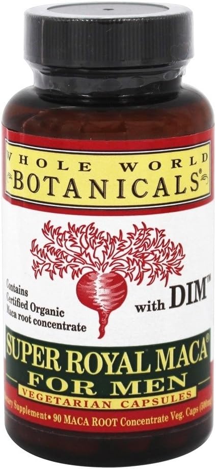 Natural Whole World Botanicals Super Royal Maca Supplement for Men - 90 Capsules