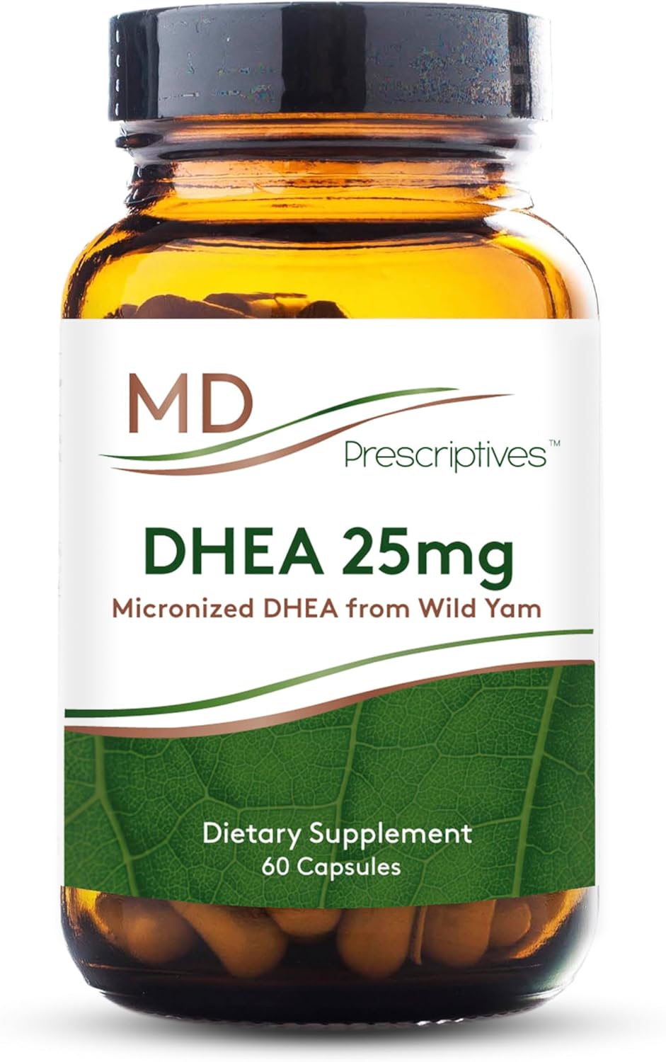 Natural Wild Yam DHEA 25mg Supplement for Bone Health & Hormone Balance - Vegetarian-Friendly - 60 Capsules, One Daily
