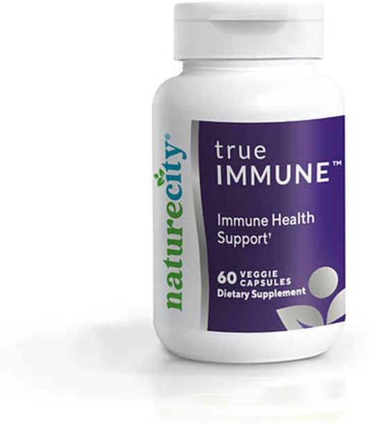 NatureCity True-Immune 5-in-1 Immunity Support Supplement with Vitamins D3, C, Zinc, Selenium, and Maitake Mushroom Extract - 60 Veggie Capsules - Non-GMO, Gluten Free Formula for Year-Round Wellness