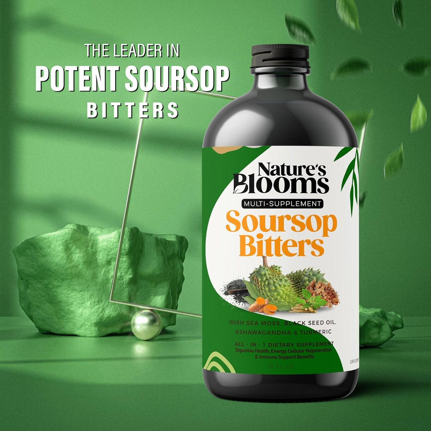Nature's Best Soursop Bitters Liquid Supplement - 16 oz | Antioxidant, Immune Support, Digestion | Health-Focused Formula