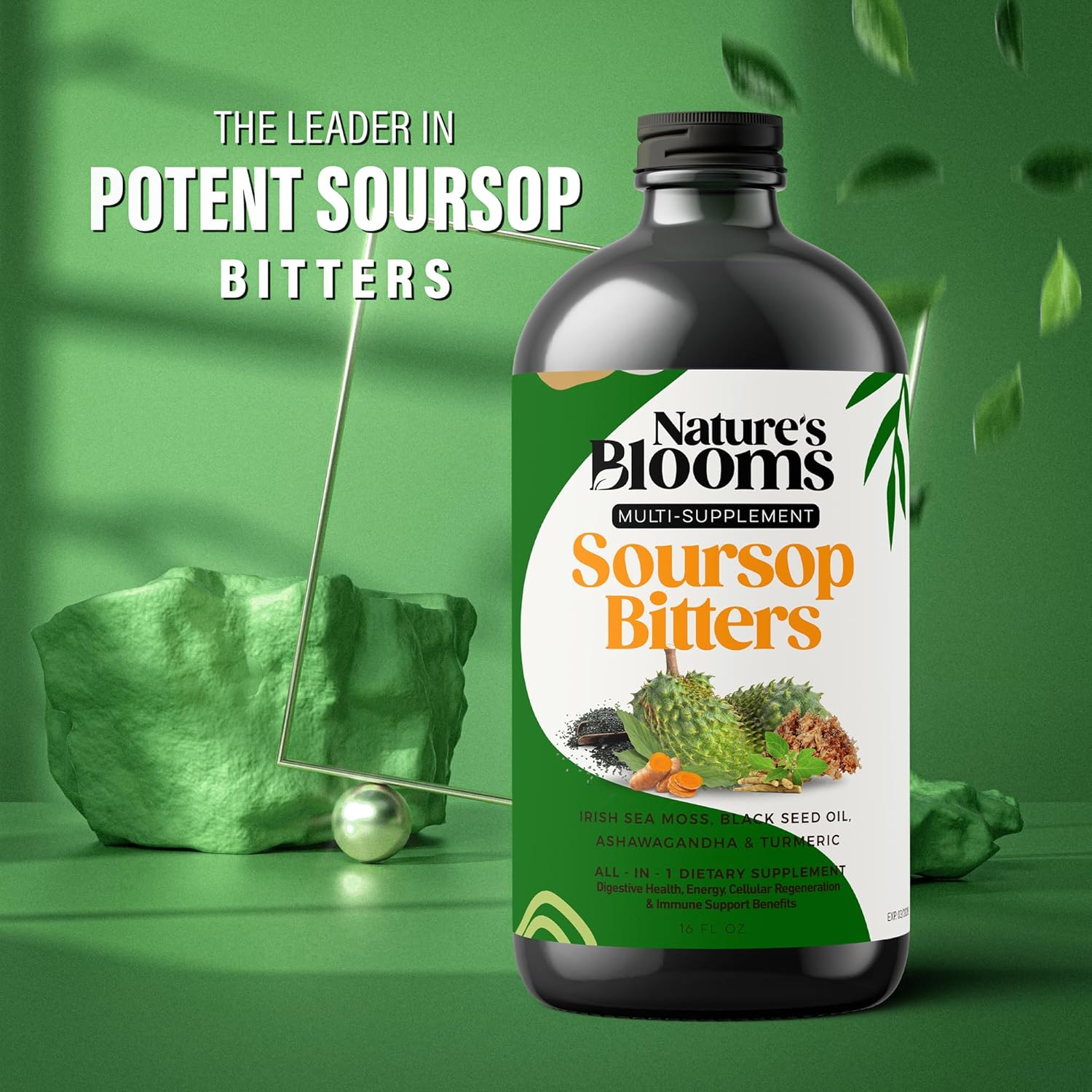Nature's Best Soursop Bitters Liquid Supplement - 16 oz | Antioxidant, Immune Support, Digestion | Health-Focused Formula