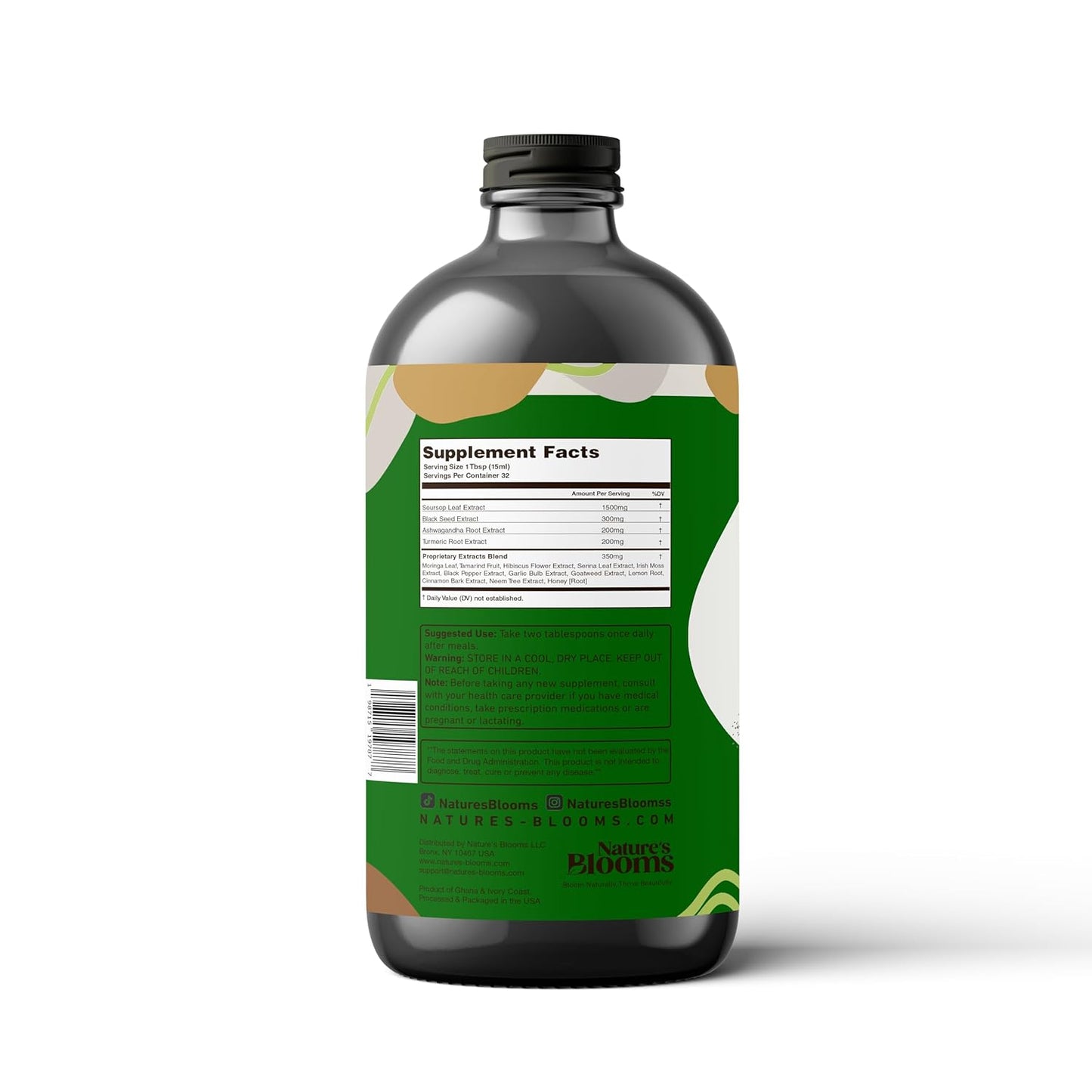 Nature's Best Soursop Bitters Liquid Supplement - 16 oz | Antioxidant, Immune Support, Digestion | Health-Focused Formula