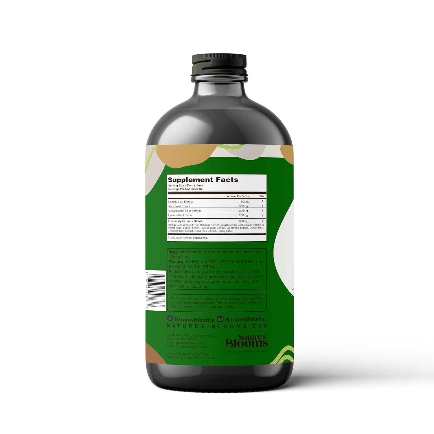 Nature's Best Soursop Bitters Liquid Supplement - 16 oz | Antioxidant, Immune Support, Digestion | Health-Focused Formula