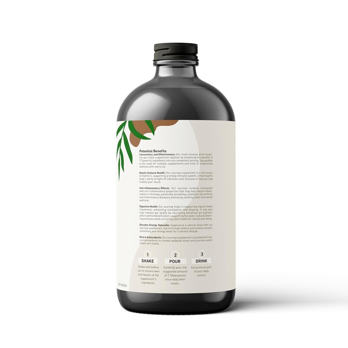 Nature's Best Soursop Bitters Liquid Supplement - 16 oz | Antioxidant, Immune Support, Digestion | Health-Focused Formula