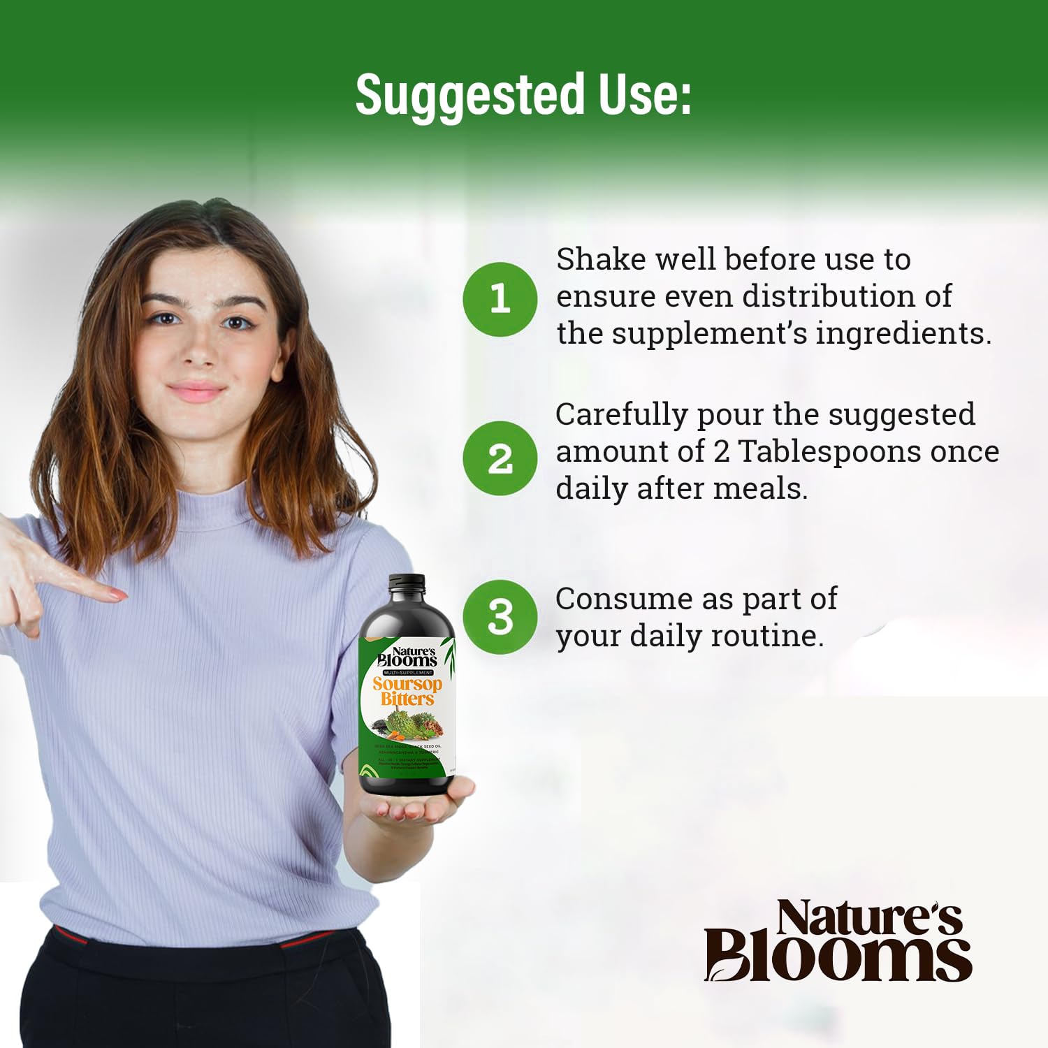 Nature's Best Soursop Bitters Liquid Supplement - 16 oz | Antioxidant, Immune Support, Digestion | Health-Focused Formula