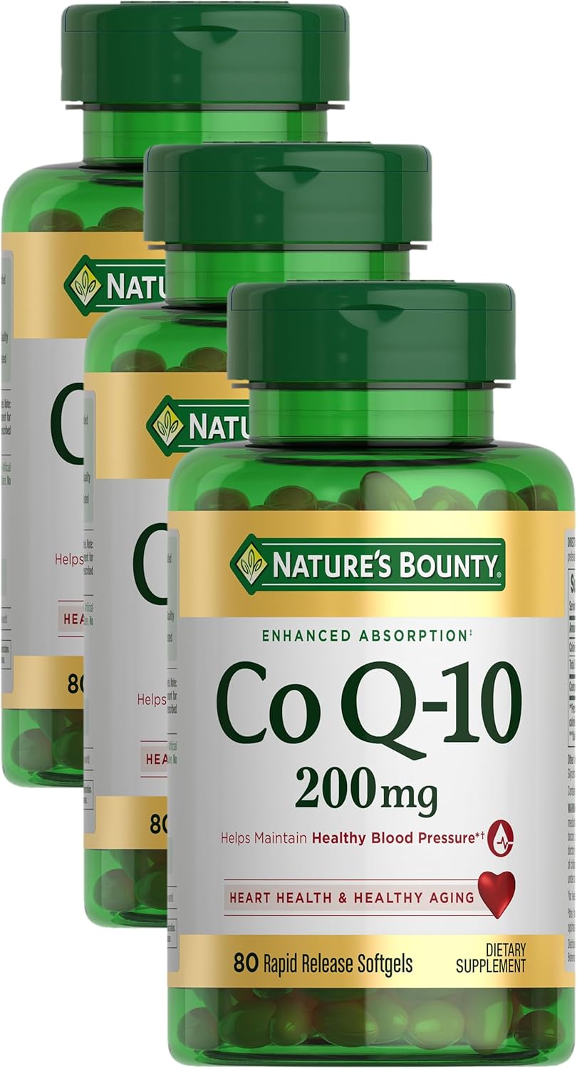 Nature's Bounty CoQ10 200mg Softgels - Heart Health Support - Pack of 240 Rapid Release Dietary Supplements