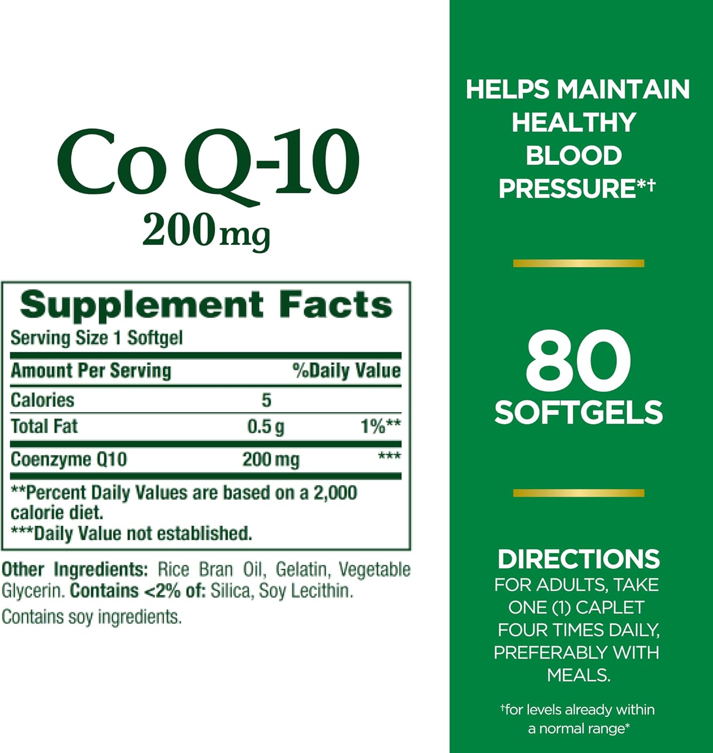 Nature's Bounty CoQ10 200mg Softgels - Heart Health Support - Pack of 240 Rapid Release Dietary Supplements