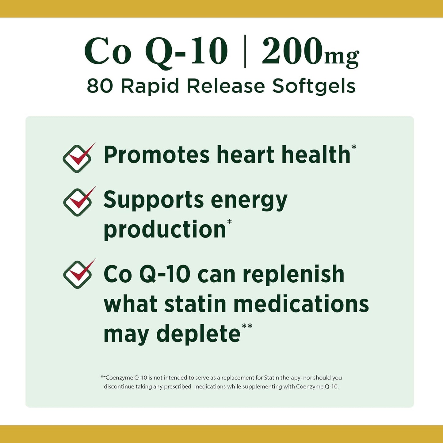 Nature's Bounty CoQ10 200mg Softgels - Heart Health Support - Pack of 240 Rapid Release Dietary Supplements