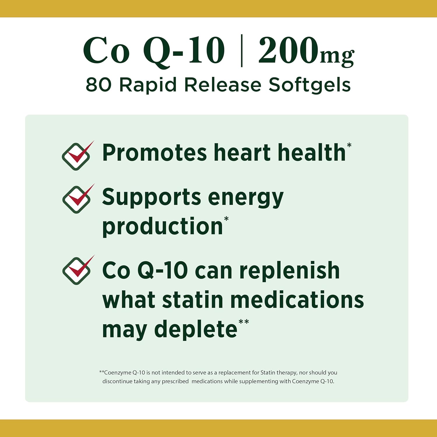 Nature's Bounty CoQ10 200mg Softgels - Heart Health Support - Pack of 240 Rapid Release Dietary Supplements