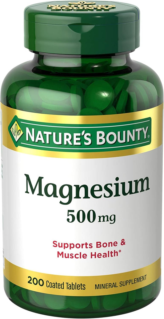 Nature's Bounty Magnesium Tablets - 500 mg, 200 Count Bottle