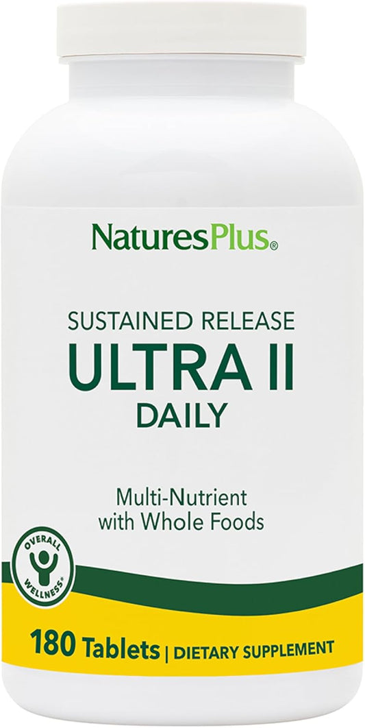 Natures Plus Ultra II Daily - 360 Tablets, Whole Food Vitamin & Mineral Supplement, Sustained Release, Vegetarian Formula