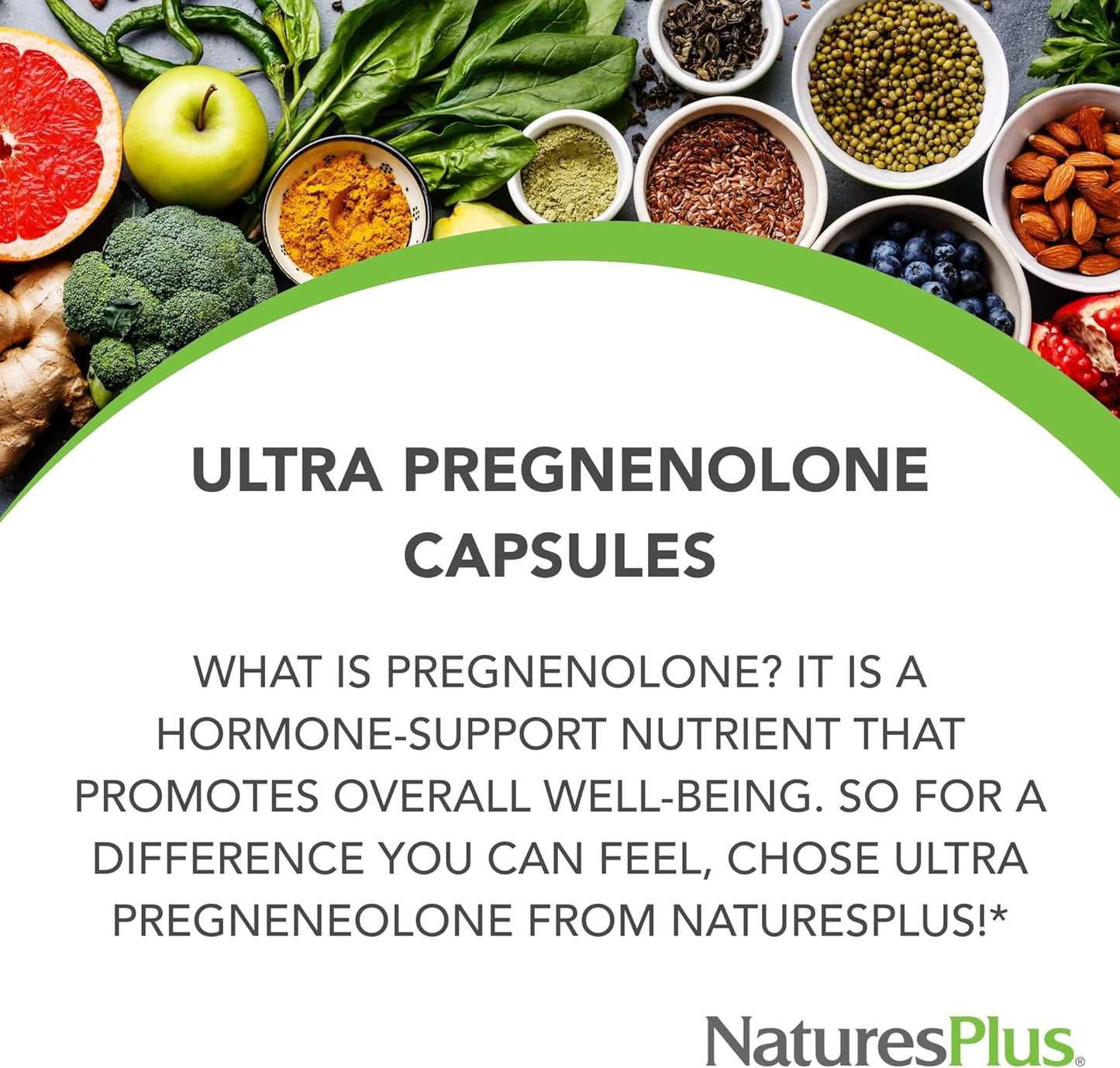 Natures Plus Ultra Pregnenolone 50mg 60 Veg Caps - Immune Support w/ Bioperine, Energy Boost, Memory Enhancer - Gluten-Free - 60 Servings