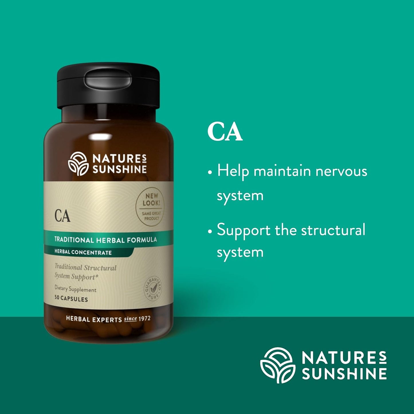 Nature's Sunshine CA, ATC Concentrated Capsules - Supports Nervous & Structural Systems - 50 Count