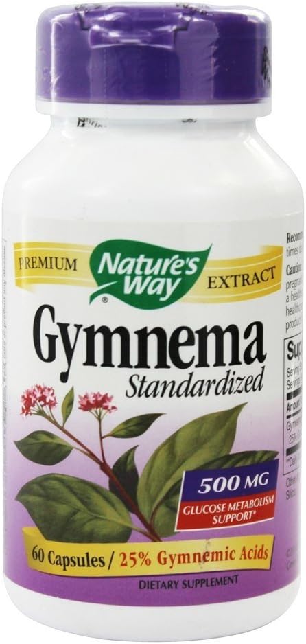 Nature's Way Gymnema Standardized Capsules, 500 mg, 60 Count, Pack of 3 - Vegetarian Formula