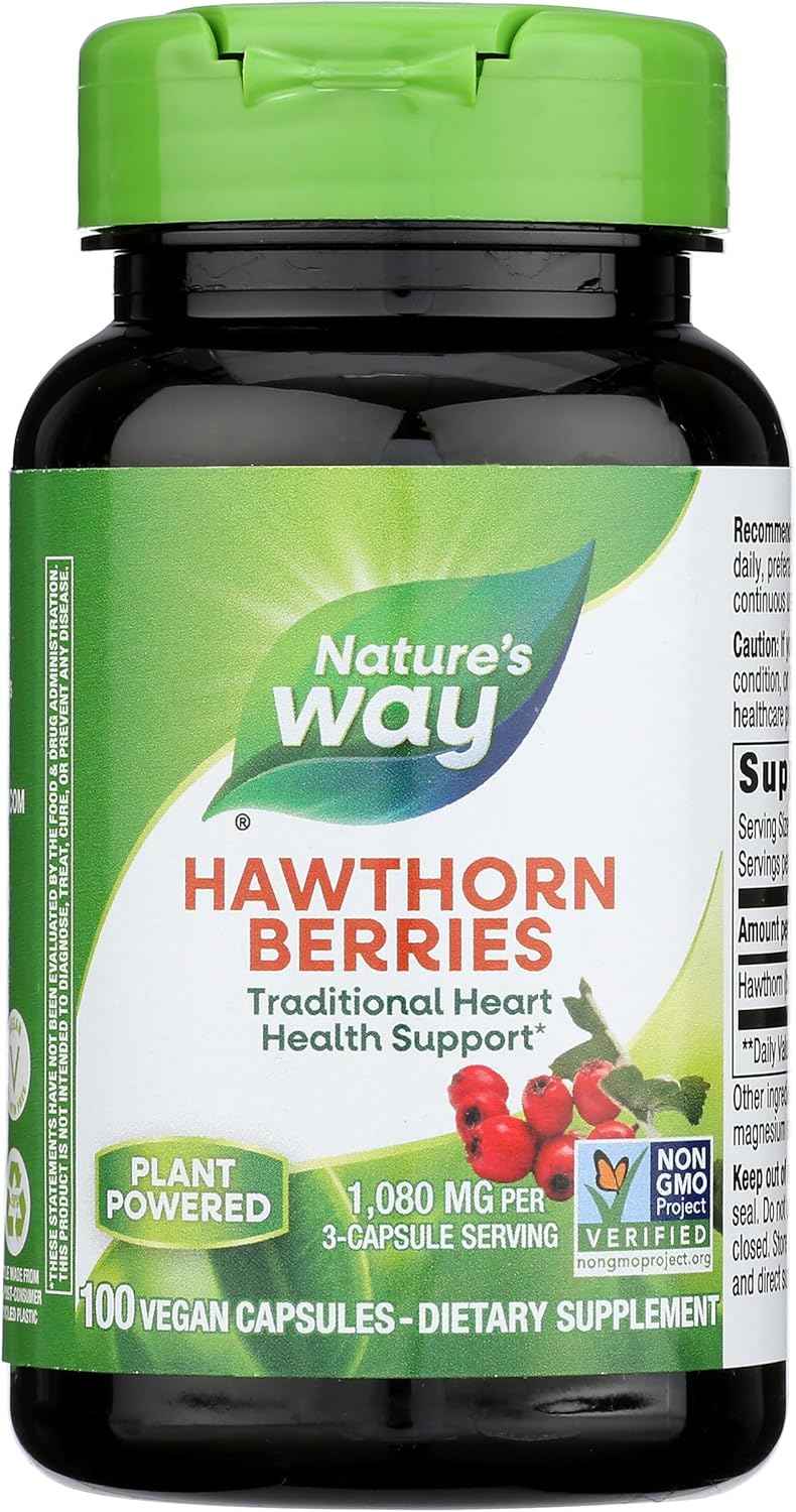 Natures Way Hawthorn Berries, 510mg 100 Capsules