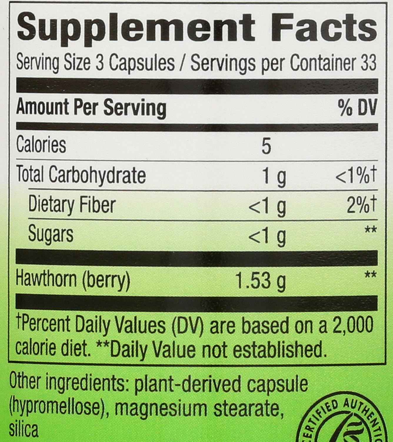 Natures Way Hawthorn Berries, 510mg 100 Capsules