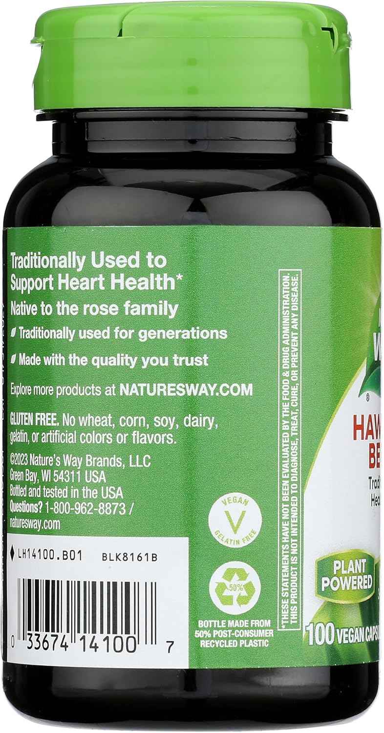 Natures Way Hawthorn Berries, 510mg 100 Capsules